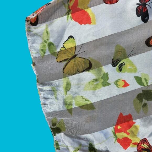 BUTTERFLY FLORAL SCARF TWEE GARDEN COTTAGECORE FAIRYCORE - Picture 3 of 3